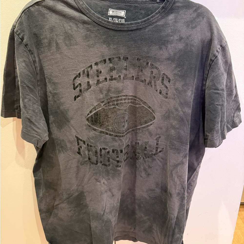 Steelers Football Graphic Tee - Washed Black